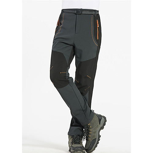 

Men's Hiking Pants Trousers Softshell Pants Winter Outdoor Thermal Warm Waterproof Windproof Fleece Lining Pants / Trousers Bottoms Arm Green Black Gray Hunting Fishing Climbing S M L XL XXL