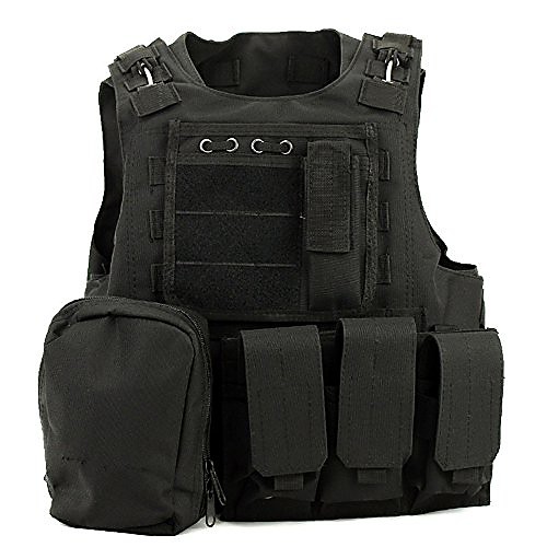 

usmc airsoft tactical military molle combat assault plate carrier vest tactical vest hunting 7 colors black black l