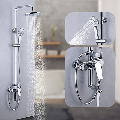 

Shower System / Rainfall Shower Head System Set - Handshower Included Multi Spray Shower Waterfall Contemporary / Traditional Electroplated Mount Outside Ceramic Valve Bath Shower Mixer Taps