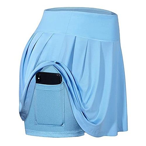 

Women's Athletic Skort Running Skirt Athletic Bottoms 2 in 1 with Phone Pocket Liner Spandex Gym Workout Tennis Running Jogging Training Breathable Quick Dry Moisture Wicking Sport Solid Colored