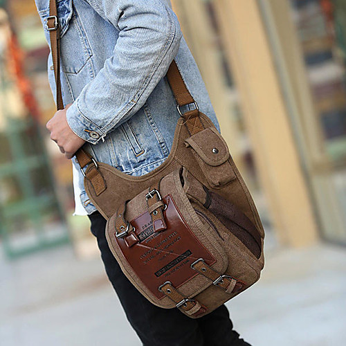 

men canvas retro travel cycling crossbody bag chest bag military messenger school travel hiking satchel