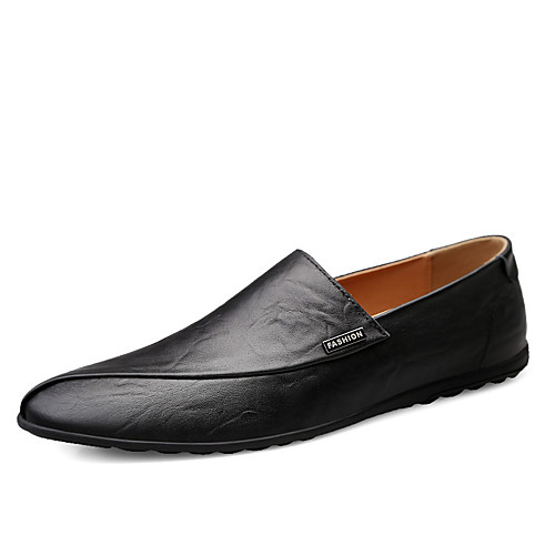 

Men's Loafers & Slip-Ons Business Casual Daily Office & Career Walking Shoes Cowhide Black Brown Fall Spring