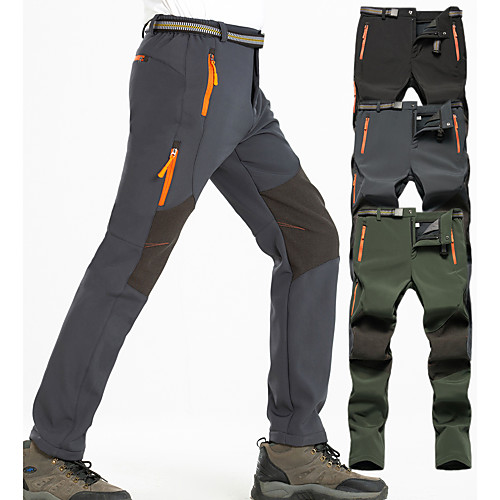 

Men's Hiking Pants Trousers Softshell Pants Winter Outdoor Thermal Warm Waterproof Windproof Fleece Lining Softshell Pants / Trousers Bottoms Black Hunter Green Gray Hunting Fishing Hiking S M L XL