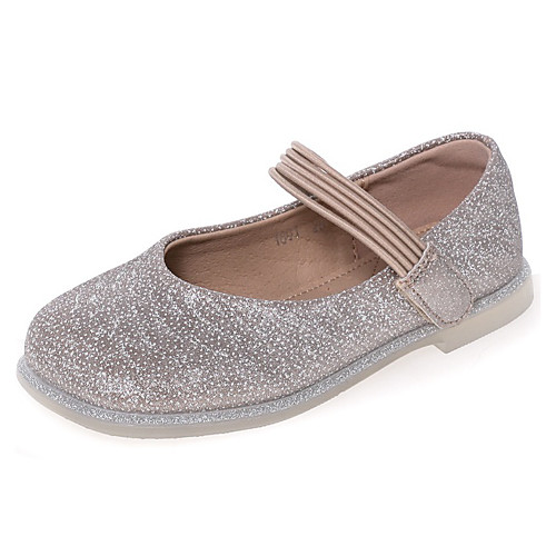 

Girls' Flats Princess Shoes PU Little Kids(4-7ys) Big Kids(7years ) Daily Walking Shoes Champagne Silver Fall Spring / Square Toe