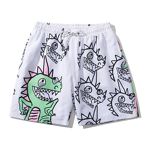 

Men's Swim Trunks Board Shorts Swimsuit Print Animal White Swimwear Bathing Suits Casual Cute / Sports