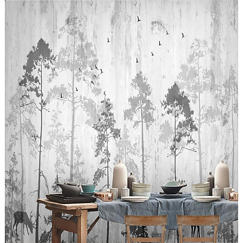 

Art Deco Tree Landscape Home Decoration Classic Modern Wall Covering, Canvas Special Material Material Adhesive required Wallpaper Mural Wall Cloth, Room Wallcovering