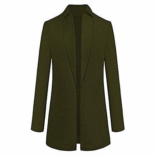

Damen Lange Wollmantel Übergangsjacke Elegant Trenchcoat Herbst Winter Parka Coat Long Blazer Outwear Cardigan für Büro Täglich S