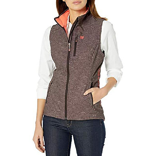 

Women's Printed Bonded Vest, Brown/Coral, L