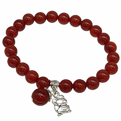 

feng shui handmade chinese year of 2020 zodiac red agate beads bracelet (with a gift pouch) (rat)