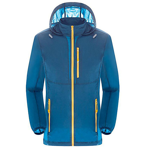 

Men's Hiking Skin Jacket Hiking Windbreaker Outdoor Solid Color Packable Lightweight UV Sun Protection Windproof Outerwear Jacket Top Fishing Climbing Running Army Green Blue Royal Blue / Quick Dry