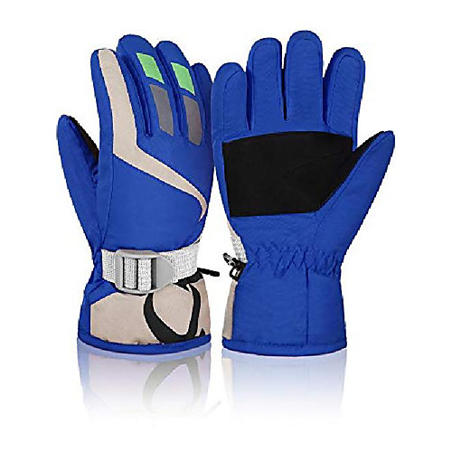 

Kids Winter Snow Ski Gloves Waterproof Snowboard Gloves Boy Girl Warm Snow Mittens (Blue)