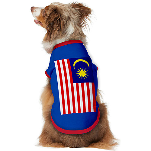 

Dog Shirt / T-Shirt Vest Print Flag National Flag Fashion Cool Casual / Daily Outdoor Dog Clothes Puppy Clothes Dog Outfits Breathable Blue Costume for Girl and Boy Dog Polyster S M L XL