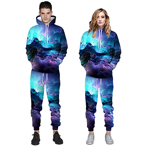 

Couple's 2 Piece Set Streetwear Hoodie Spandex Sport Athleisure Clothing Suit Long Sleeve Breathable Running Everyday Use Training Daily