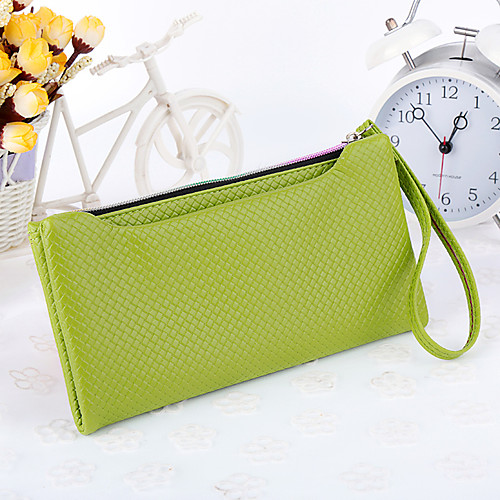 

Women's Bags PU Leather Wallet Zipper Plain Daily Date 2021 Black Yellow Green