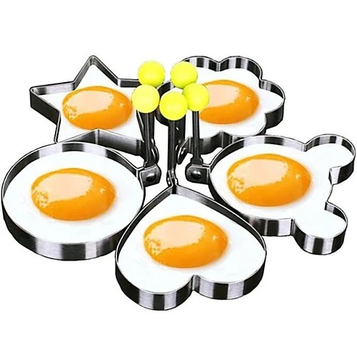 

5 Pieces Set Fried Egg Mold Pancake Rings Shaped Omelette Mold Mould Frying Egg Cooking Tools Kitchen Supplies Accessories Gadget