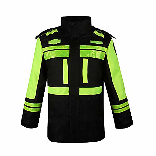 

Soft Breathable Reflective Raincoat- Men And Women Waterproof Jackets Reflective Raincoat Road Traffic Safety Warning Outdoor Warm Lining Raincoat (Size : L)