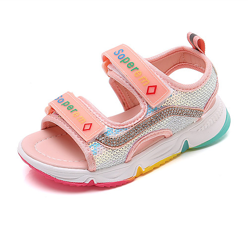 

Girls' Sandals Princess Shoes PU Little Kids(4-7ys) Big Kids(7years ) Daily Walking Shoes Black Pink Summer