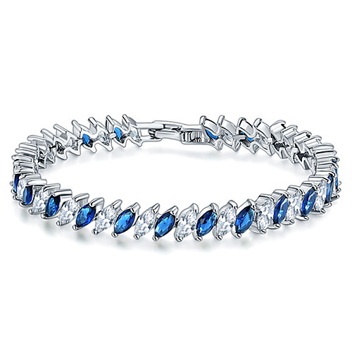 

Women's Clear Cubic Zirconia Bracelet Geometrical Heart Stylish Simple Copper Bracelet Jewelry Silver For Daily Promise