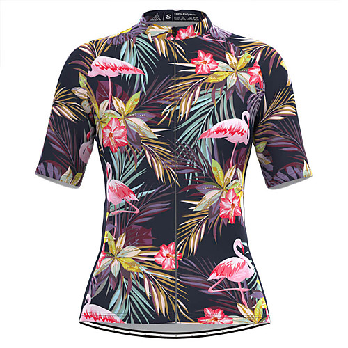 

Women's Short Sleeve Cycling Jersey Purple Floral Botanical Bike Top Mountain Bike MTB Road Bike Cycling Breathable Quick Dry Sports Clothing Apparel / Stretchy / Athleisure