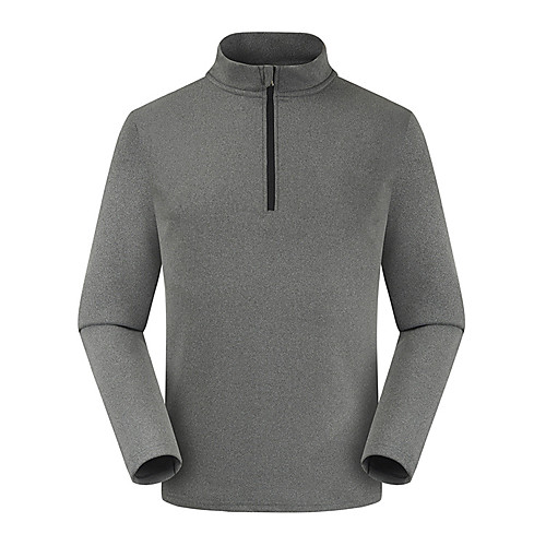 

Men's T shirt Hiking Tee shirt Long Sleeve Tee Tshirt Sweatshirt Top Outdoor Lightweight Breathable Quick Dry Sweat wicking Autumn / Fall Winter Solid Color Blue-Green Black Gray Hunting Fishing