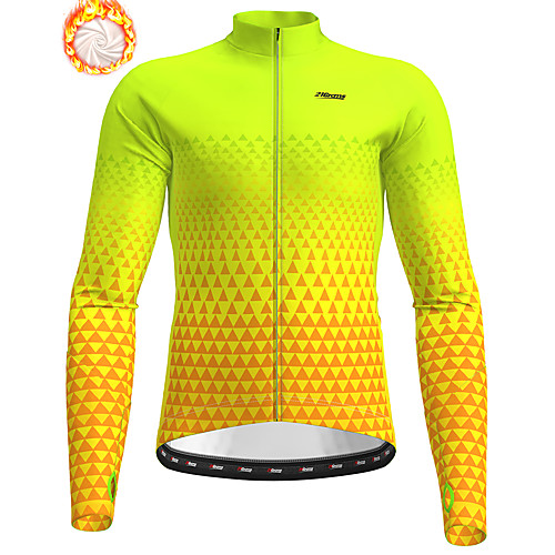 

21Grams Men's Long Sleeve Cycling Jacket Winter Fleece Yellow Bike Jacket Top Mountain Bike MTB Road Bike Cycling Thermal Warm Fleece Lining Breathable Sports Clothing Apparel / Stretchy / Athleisure