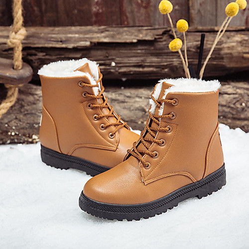 

women casual comfy keep warm fur lining snow boots