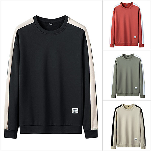 

Men's Sweatshirt Pullover Color Block Crew Neck Color Block Sport Athleisure Sweatshirt Top Long Sleeve Breathable Moisture Wicking Sweat Out Comfortable Everyday Use Street Casual Daily