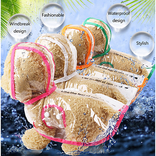 

Pets Dog Raincoat Dog Rain Coat Dog Jacket Transparent Waterproof Windproof Dog Clothes Puppy Clothes Dog Outfits White Pink Orange Costume for Girl and Boy Dog PVC Plastic XS S M L XL XXL