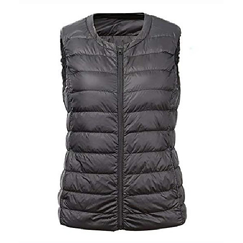 

Women's Winter Warm Lightweight Sleeveless Quilted Puffer Down Vest (X-Small, Black)