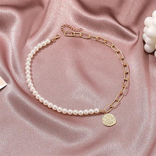 

Women's Pearl Pendant Necklace Classic Flower Fashion Alloy Gold 455 cm Necklace Jewelry 1pc For Party Evening Gift Birthday Party Festival