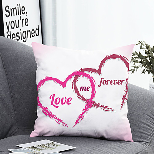 

1 pcs Polyester Pillow Cover & Insert, Heart Simple Classic Square Zipper Polyester Traditional Classic