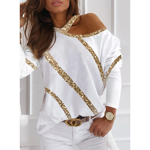 

Women's T shirt Solid Colored Tops White Black Blue