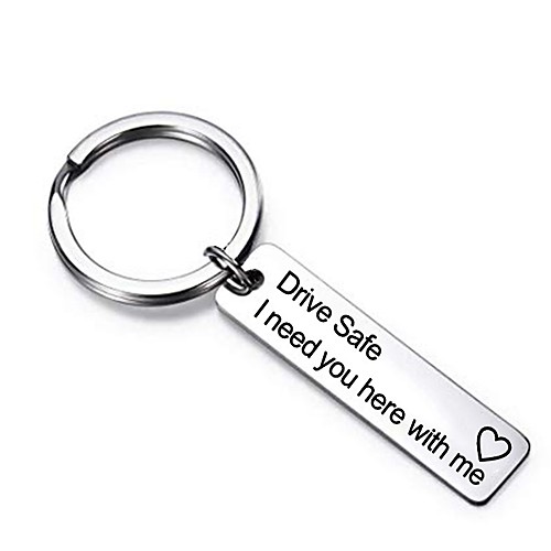 

Valentines Day Father's day Birthday Gift Drive Safe Keychain I Need You Here With Me Gifts for Husband Dad Boyfriend