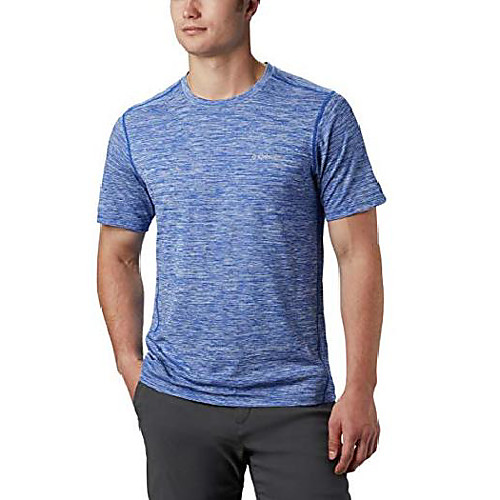 

Men's T shirt Hiking Tee shirt Short Sleeve Tee Tshirt Sweatshirt Top Outdoor Lightweight Breathable Quick Dry Sweat wicking Spring Summer Solid Color Wine Jean Blue Sky Blue Hunting Fishing Climbing