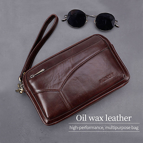

men genuine leather clutches bags small phone bag card holder business bag
