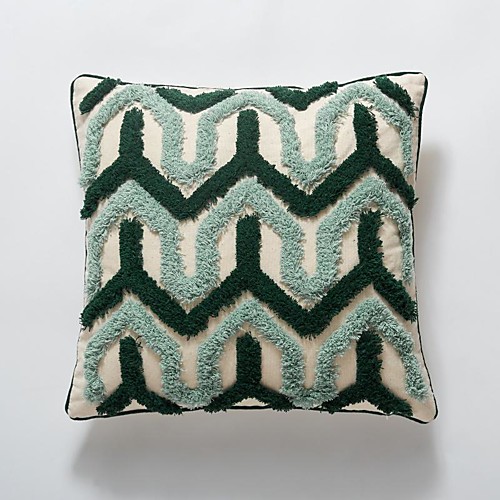 

1 pcs Cotton Pillow Cover, Art Deco Solid Colored Luxury Modern Square Zipper Traditional Classic