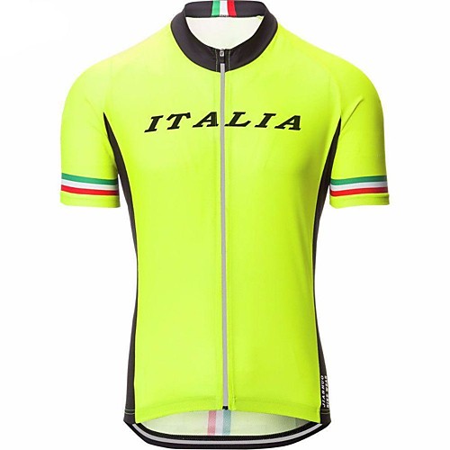 

Men's Short Sleeve Cycling Jersey Yellow Bike Top Mountain Bike MTB Road Bike Cycling Breathable Sports Clothing Apparel / Stretchy / Athletic