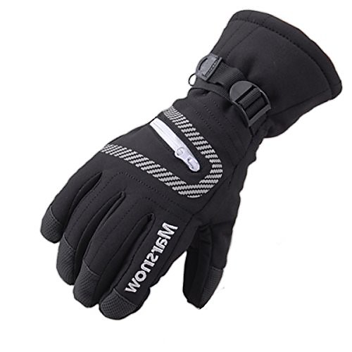 

Unisex Ski Gloves Waterproof Breathable Insulated Gloves Black L (Adult)
