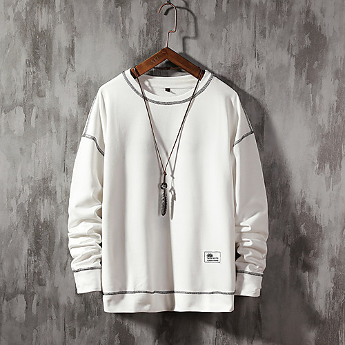 

Men's Sweatshirt Pullover Color Block Crew Neck Cotton Color Block Sport Athleisure Sweatshirt Top Long Sleeve Breathable Moisture Wicking Sweat Out Comfortable Everyday Use Street Casual Daily
