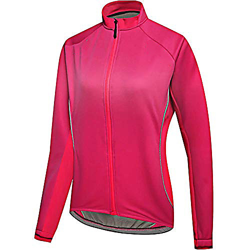 

winter thermal fleece cycling jacket women, warm up reflective bicycle coat waterproof windproof breathable jerseys softshell outerwear for running, hiking, jogging,pink,m