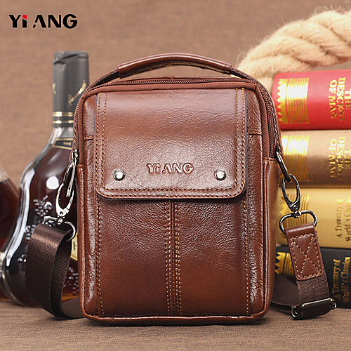 

men genuine leather handbag shoulder bag crossbody bag phone bag waist bag