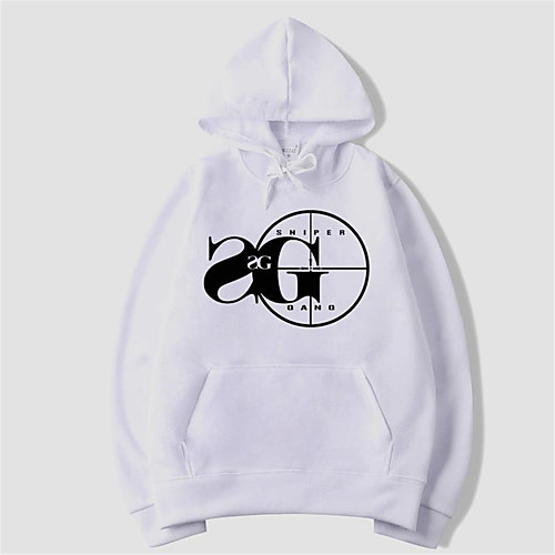 

Men's Pullover Hoodie Sweatshirt Graphic Letter Print Daily Holiday Other Prints Active Casual Hoodies Sweatshirts White Black Red