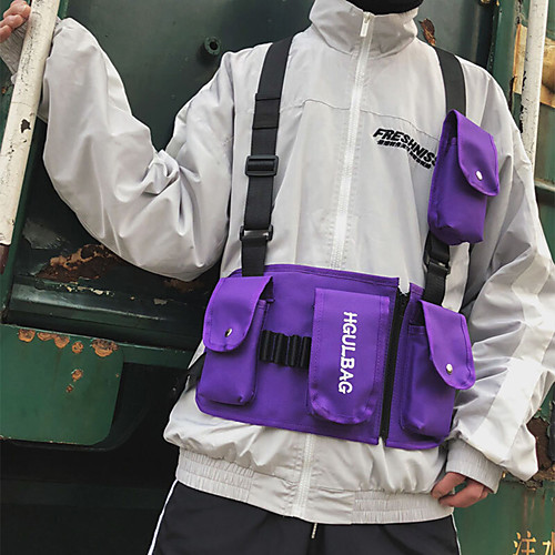 

men women fashion chest bag t multi-pocket vest bag