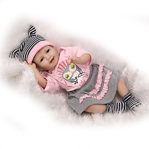 

KEIUMI 22 inch Reborn Doll Baby & Toddler Toy Reborn Toddler Doll Baby Girl Gift Cute Lovely Parent-Child Interaction Tipped and Sealed Nails Half Silicone and Cloth Body with Clothes and Accessories