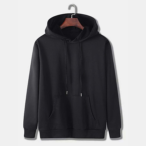

Men's Pullover Hoodie Sweatshirt Graphic Solid Color Print Hooded Daily Weekend non-printing Casual Hoodies Sweatshirts Long Sleeve Wine Red Black Dark Gray