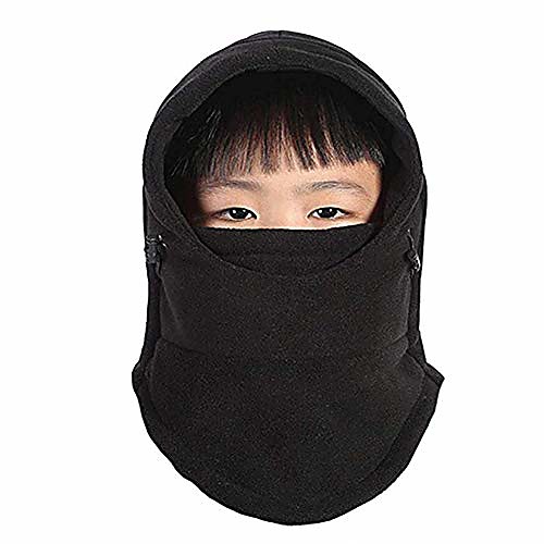 

Kids Windproof Double Thick Fleece Hoody Balaclava Outdoor Sledding Skiing Cap