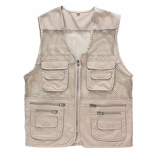 

Men's Hiking Vest / Gilet Fishing Vest Military Tactical Vest Sleeveless V Neck Vest / Gilet Jacket Top Outdoor Lightweight Breathable Quick Dry Sweat wicking Autumn / Fall Spring Polyester Solid