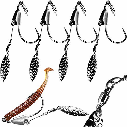 

Swimbait Hooks Weighted Underspin Swimbait Hooks Bladed Rigging Hooks Weighted Swimmer Hooks 2pcs