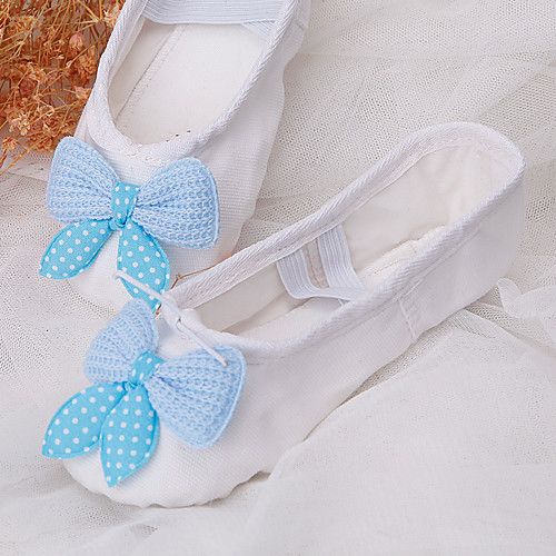 

Girls' Ballet Shoes Modern Shoes Flat Flat Heel Almond White Black Elastic Band Children's