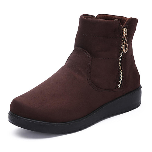 

large size zipper warm ankle short boots
